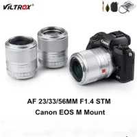 Viltrox lente 23,33,56mm F1.4 EF-M Auto Focus APS-C Large Aperture Lens for Canon EOS M Mount Cameras Lens M5 M6II M200 M50