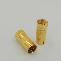 Gold plated F Type Male to TV PAL Female PLUG Adapter Antenna RF Coax Coaxial cable Connector