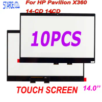 10PCS Lcd Touch Digitizer For HP Pavilion X360 14-CD 14CD Series Laptops Touch Screen Replacemnt Panel
