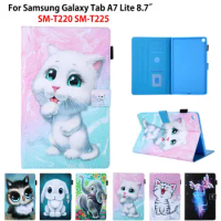 Case For Samsung Galaxy Tab A7 Lite 8.7 Cover SM-T220 SM-T225 T220 T225 Funda Tablet Fashion Cat Print Tablet Stand Shell