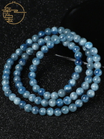 天然魔鬼藍海藍寶手鏈女款 帶貓眼海藍寶多圈手串水晶飾品 送證書
