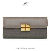 !T E R B A R U!Jims Honey - Cholla Wallet - Dompet Panjang Lipat Wanita Kartu Kulit - Grey ( ORIGINA