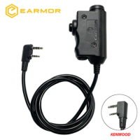 Original EARMOR M51 PTT Adapter Airsoft Tactical Headset Kenwood(for baofeng) Plug Tactical Headset Accessory