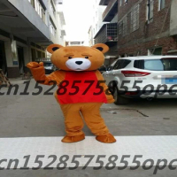 Teddy Bear Mascot Costume Halloween Beer Costume Cosplay Adult Cartoon Character Outfit Fancy Dress Suit Plan Birthday Mask Part