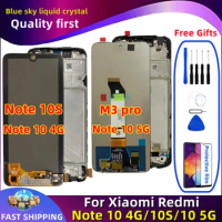 LCD Display Touch Screen with Frame, Super AMOLED for Redmi Note 10, 4G, 5G, 10S, M2101K7AI, Digitizer, POCO M3 Pro, M2103K19G