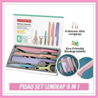 [ COD ] PISAU SET LENGKAP 6 IN 1 STAINLESS STEEL WARNA WARNI / PISAU SET DAPUR KERAMIK / PISAU SULTA