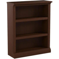 Bookshelf, cherry colored finish, household wooden frame bookshelf, sturdy and durable, three-layer bookshelf