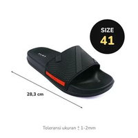 Zuma Men Slide Max Black Sandal Pria Karet Slip On Sandal Kekinian Anti Slip 41