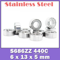 S686ZZ Bearing 6*13*5 mm ( 10 PCS ) 440C Roller Stainless Steel S686Z S686 Z ZZ Ball Bearings