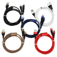 500pcs 120cm 3 in 1 8Pin Type C Micro Nylon USB Cable for iPhone X 11 12 13 XS XR Samsung S9 Nokia Multi Usb Fast Charging Cord