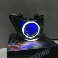 Pha đèn wave RSX 110 từ năm (2014-2024) độ bi cầu  E11+viền đen công suất 65w bảo hành 2 năm