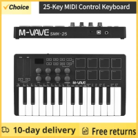 M-VAVE 25-Key MIDI Control Keyboard Mini Portable USB Keyboard MIDI Controller with 25 Velocity Sensitive Keys 8 RGB Backlit-Pad