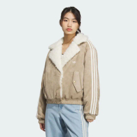 【adidas 愛迪達】外套 女 運動立領外套 寬鬆 三葉草 亞規 RS W JACKET PAD 米白 JL8439
