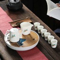 羊脂玉白瓷泡茶具套裝整套陶瓷功夫茶壺茶杯干泡臺茶盤家用