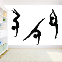 【Wall stickers】 Gymnast Wall Sticker Gym Decor 3 Girls Sport Artistic Gymnastics Wall Decal Vinyl De