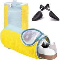Shoe Washing Machine Bag, Fluffy Fibers Keep 360° Wrap-around Cleaning, 1 Pair Adjustable Shoe Trees