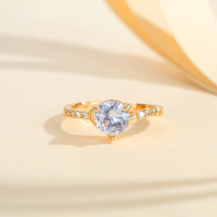 LM725 Pearly Jewelry Cincin Kristal Berlapis Emas Anti Luntur Yang Dapat Disesuaikan Dari Baja Tahan