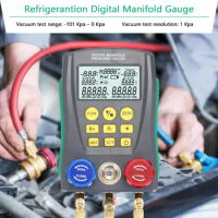 Pressure Gauge Refrigeration Digital Vacuum Pressure Manifold Tester Meter HVAC Temperature Tester Digital Manifold Gauge Meter