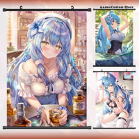 VTuber Hololive Yukihana Lamy Game Wall Scroll Roll Painting Poster Game Hang Poster Home Decor Collection Cosplay Art Gift
