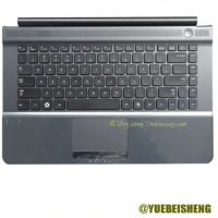 YUEBEISHENG New/Org For Samsung NP RC410 RC420 RV413 RV412 RC415 Palmrest US keyboard uppper cover case Touchpad,Gray