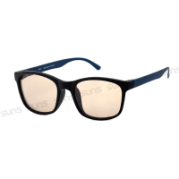 【SUNS】濾藍光眼鏡 輕量19g 經典素面簡約黑藍框 抗紫外線UV400(阻隔藍光/台灣製/標準局檢驗合格)