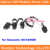 new PCIE 6pin male 1 to 3 IDE 4pin Modular Power Supply Cable for Seasonic SS-520GM Active PFC F3 (M12II-520Bronze)
