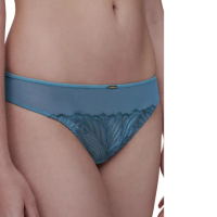 【Chantelle 仙黛爾】Legend.專櫃 性感 丁字 女內褲 藍特.15YG0_00C(羽毛刺繡網紗)