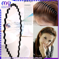 Bando Korea Bentuk Gelombang Zigzag Hitam Polos Bando Sirkam