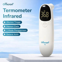 Promo TaffOmicron Termometer Suhu Badan Digital Thermogun Infrared Memory - F02 Original White