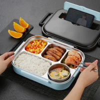 Japanese Bento Box Food Container White Bag Set Food Storage Containers Children Heated Lunch Box Stainless Steel Adults 304 Bar