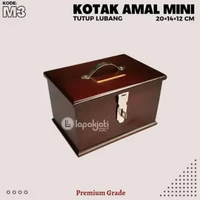 Kotak AMAL MINI Kotak Uang Kotak Infaq Box Kayu Jati Polos Dengan Lubang Uang Kualitas Premium B-Kun
