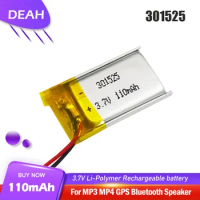301525 3.7V 110mAh Lithium Polymer Rechargeable Battery For MP3 MP4 MP5 DVD GPS Toys Smart Watch Bracelet bluetooth Headset