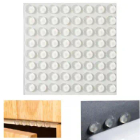 Transparent Silicone Granules Door Handle Sticker Transparent Anti Bump Silicone Cushioning Anti Slip Mat