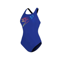 SPEEDO 女運動連身泳裝-海邊 游泳 沙灘 戲水 泳衣 連身泳衣 SD812523G064 藍綠紅