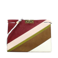 Fendi White Pony Hair and Leather Peekaboo Clutch and Crossbody I17168C