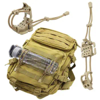 1-Tactical Backpack Binding Buckles Elastic Tactical Binding Buckle Carabiner Clip Bags Clasp Cord Fix Gear Elastic Strap