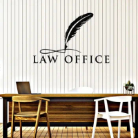 Feather Pen Wall Decal Words Law Office Studio Legislation Juridical Service Center Interior Wall St