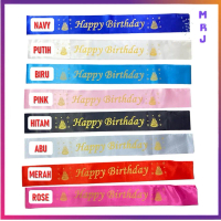 ESTENIK` (COD) Selempang Happy Birthday Sash Graduation Slempang Bridal Shower