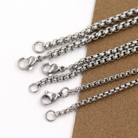 方珍珠項鏈條 304不銹鋼鈦鋼鏈子 diy項鏈手工飾品服裝配飾潮飾品