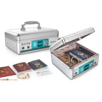 Goldlonsen Aluminum Alloy Portable Cash Register Cash Cash Case Cashier Box with Lock Financial Collection Change Box