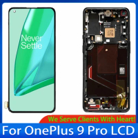 6.7'' Original AMOLED For OnePlus 9 Pro 1+9Pro Screen Display Touch Panel Digitizer For 1+9Pro LE2125 LE2121 LCD With Frame