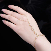 Aksesori Trendy Gelang Manik Kristal yang Modis dan Elegan Perhiasan Gelang Cincin Jari Wanita