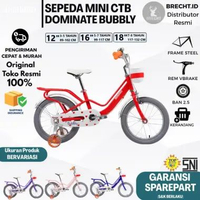 Sepeda Anak Perempuan DOMINATE BIKE BUBBLY 12 16 18 Inch Keranjang Usia 2-8 Tahun Red Light