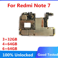 Original for Xiaomi Redmi Note 7 Motherboard 32GB 64GB Unlocked Mainboard 32GB 64GBLogic Board Full Chips Circuits Board