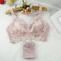 Bra And Panty Sets Underwear Plus Size Clothing 2 Piece Set Large Ultra-thin Large Chest Small Bra Bras For Women B C D E F G H