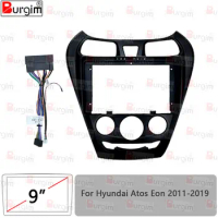 Car Radio Fascia Frame For Hyundai Atos Eon 2011-2019 9 inch 2DIN Stereo Panel Harness Wiring Connector Power Cord Cable Adapter