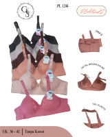 BH BRA Piaoli Cup Besar | BH Wanita Kait 3 | Lembut | jumbo | big size | model renda kupu | import