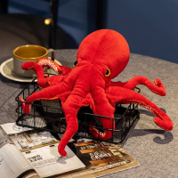 Simulated Red Octopus Plush Toy, Funny Octopus Doll, Children's Girl's Birthday Gift, Stuffed Doll