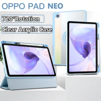 Rotation 360 Detachable Magnetic Case for OPPO Pad Neo 11.4" 2024 Air 2 11.4inch Air 10.36 11 2 11.61 Case with Pencil Holder