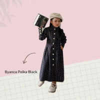 Byanca Polka Black Dress (Series Polka) Baju Anak | One Set | Setelan Baju Anak Perempuan | Dress | 